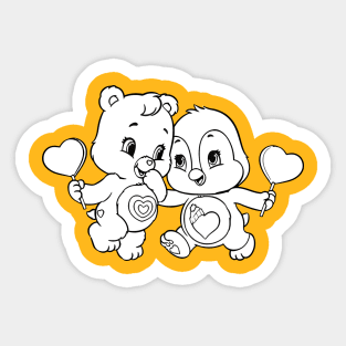 Twin care bears Sticker